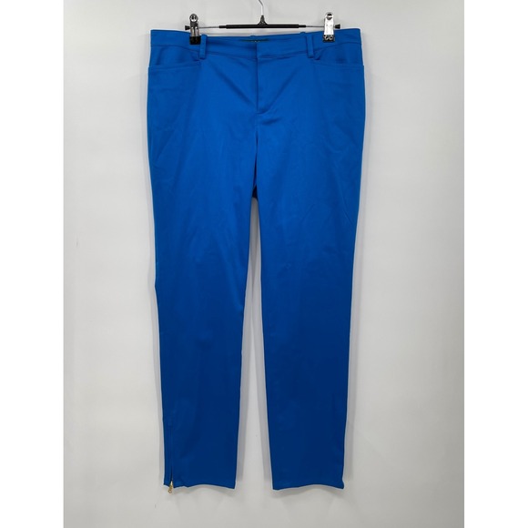 Lauren Ralph Lauren Petite Blue Zipper Ankle Pants Career Casual - Picture 1 of 9